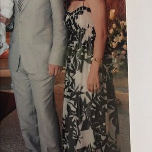 BCBG evening gown black and beige